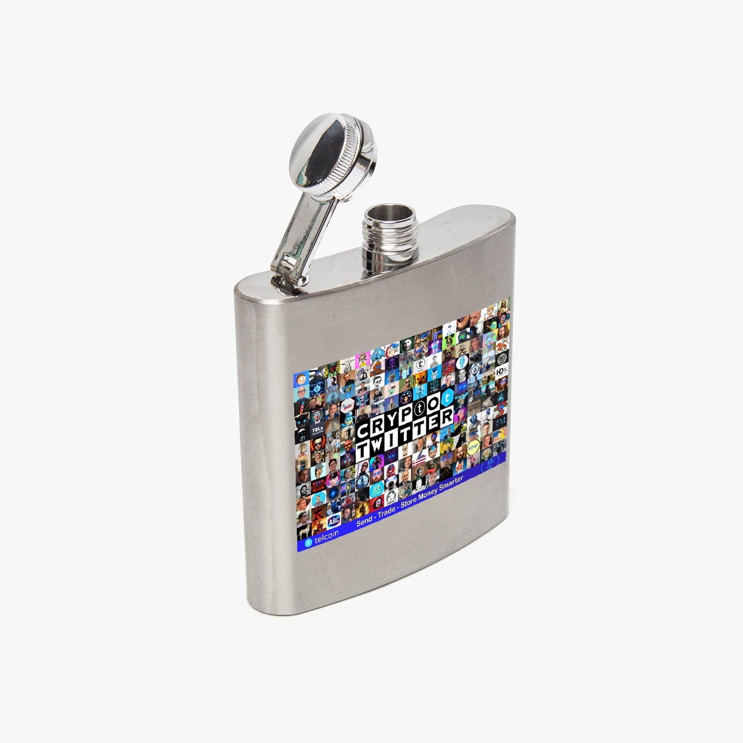 2023 Telcoin Crypto Twitter 6oz Stainless Steel Hip Flask